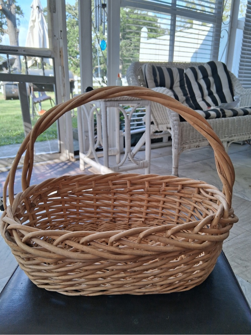 Natural Wicker Handled Basket - Home Accents